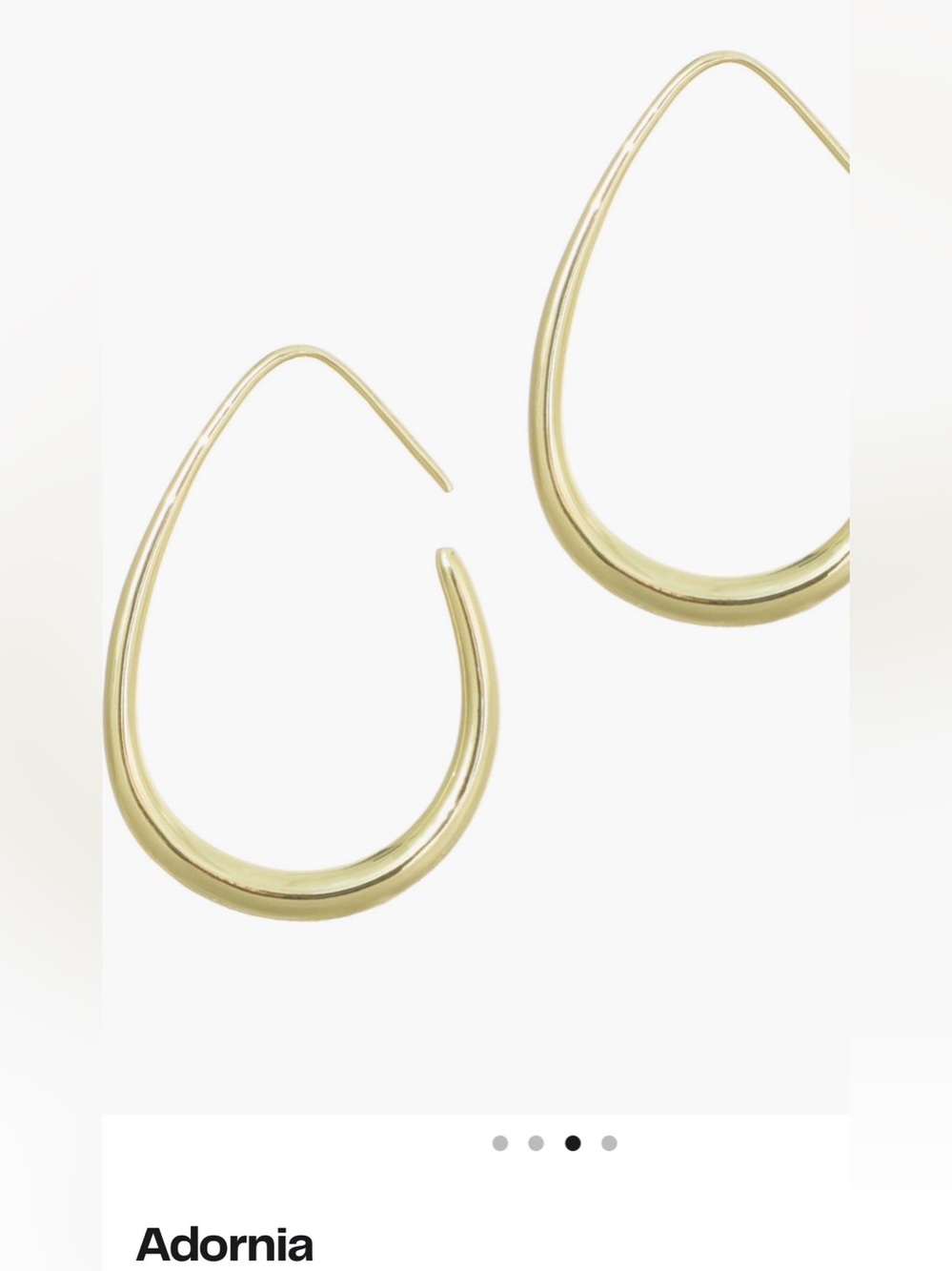 Adornia Polished Gold Curved Wire Hoop Earrings for Women - Picture 6 of 7
